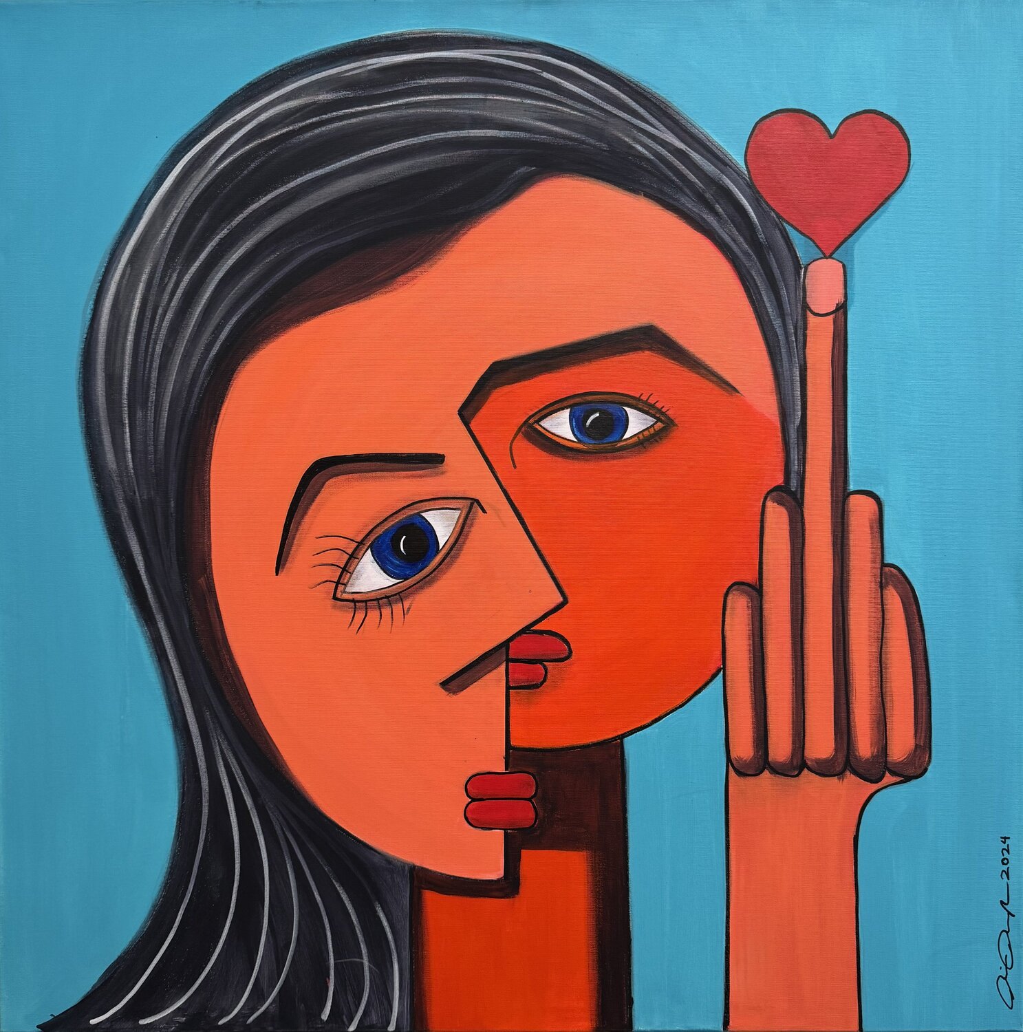 Herzrasen Rainer Pawlaczyk Original painting for sale