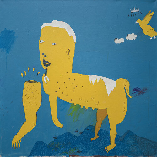 Carter with Bird Made of Yellow by David A. Kurtz, Painting for Sale on Select