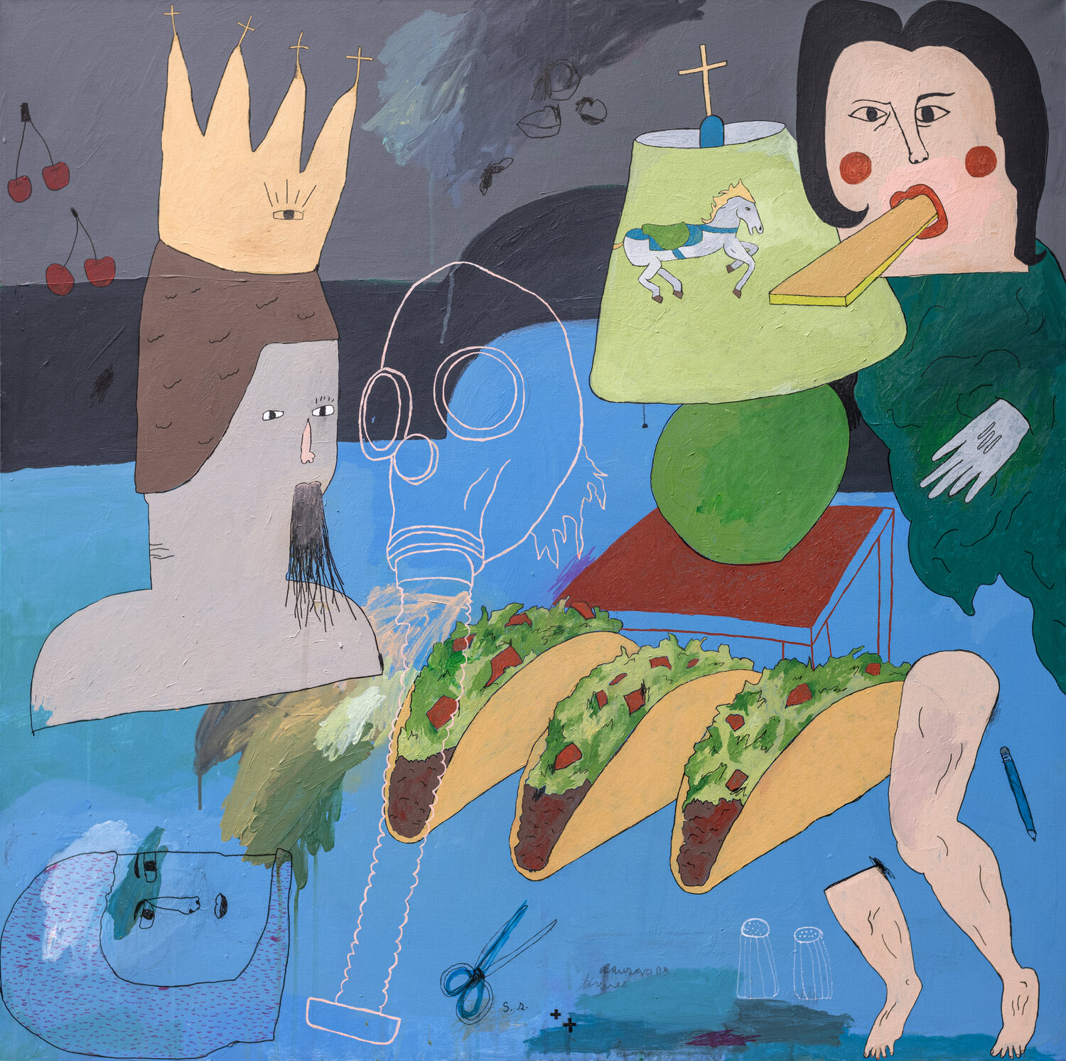 Blazin' Blake's Taco Bar Will Have Nothing to Do With Genocide David A. Kurtz Original painting for sale