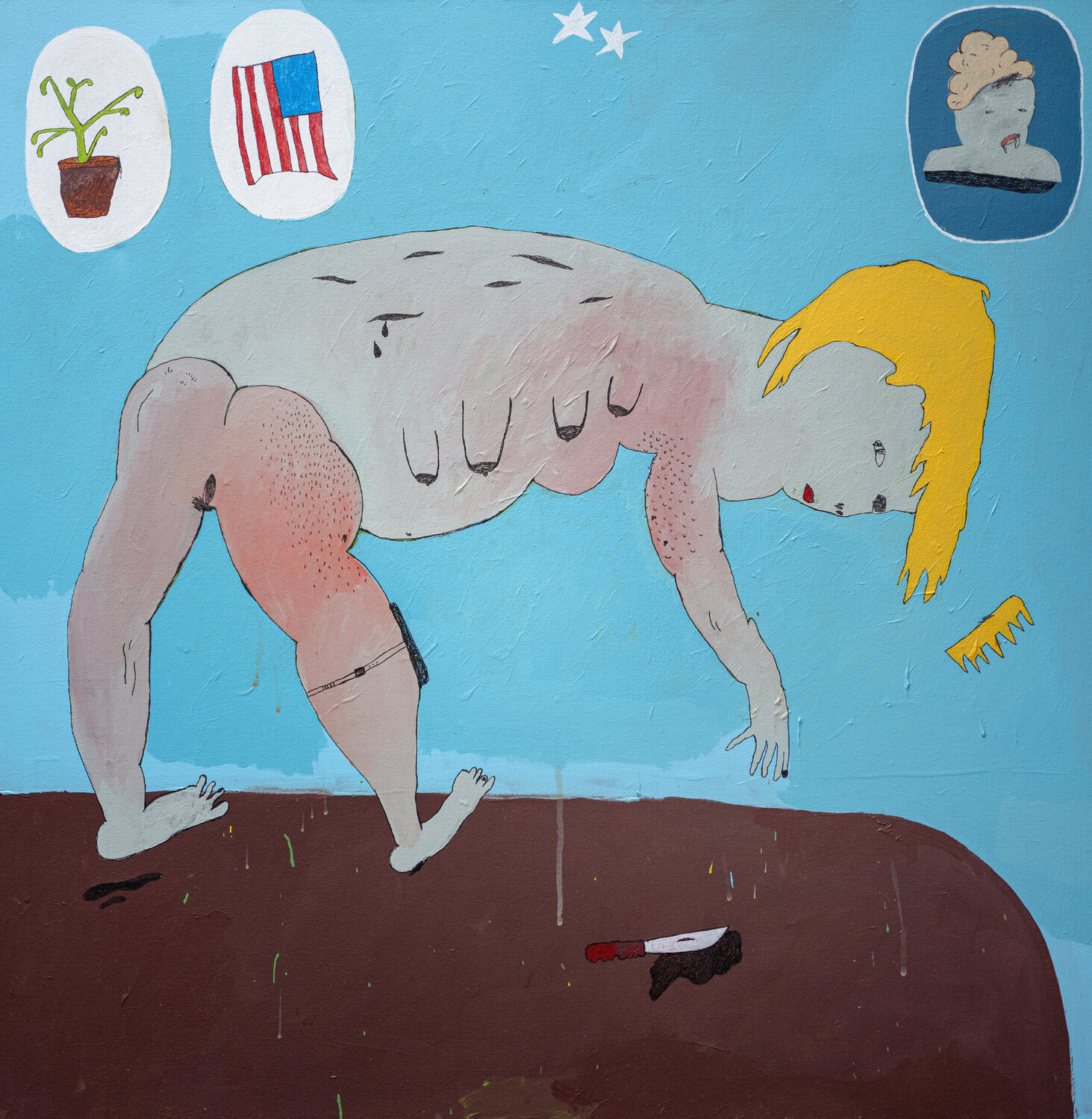 Oh that's just Becky...from America. David A. Kurtz Original painting for sale