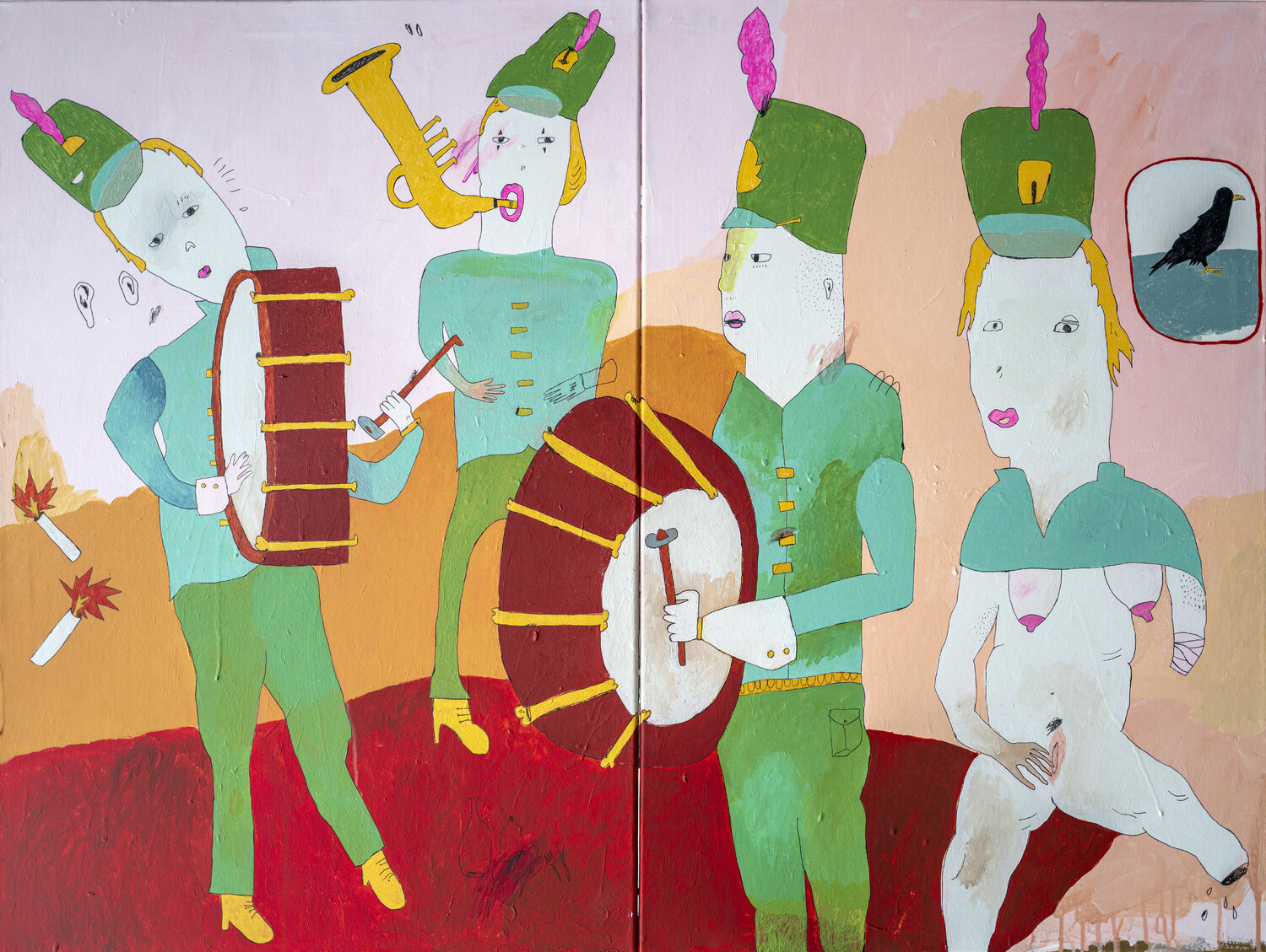 Flossy and the Spirit Band David A. Kurtz Original painting for sale