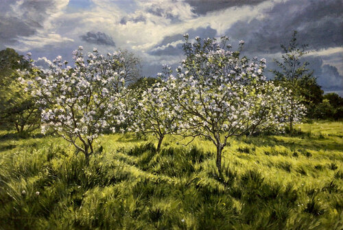 Between the showers. Dulwich Orchard. by Mark McLaughlin, Painting for Sale on Select