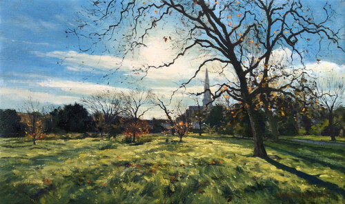 December morning, Brockwell Park. by Mark McLaughlin, Painting for Sale on Select