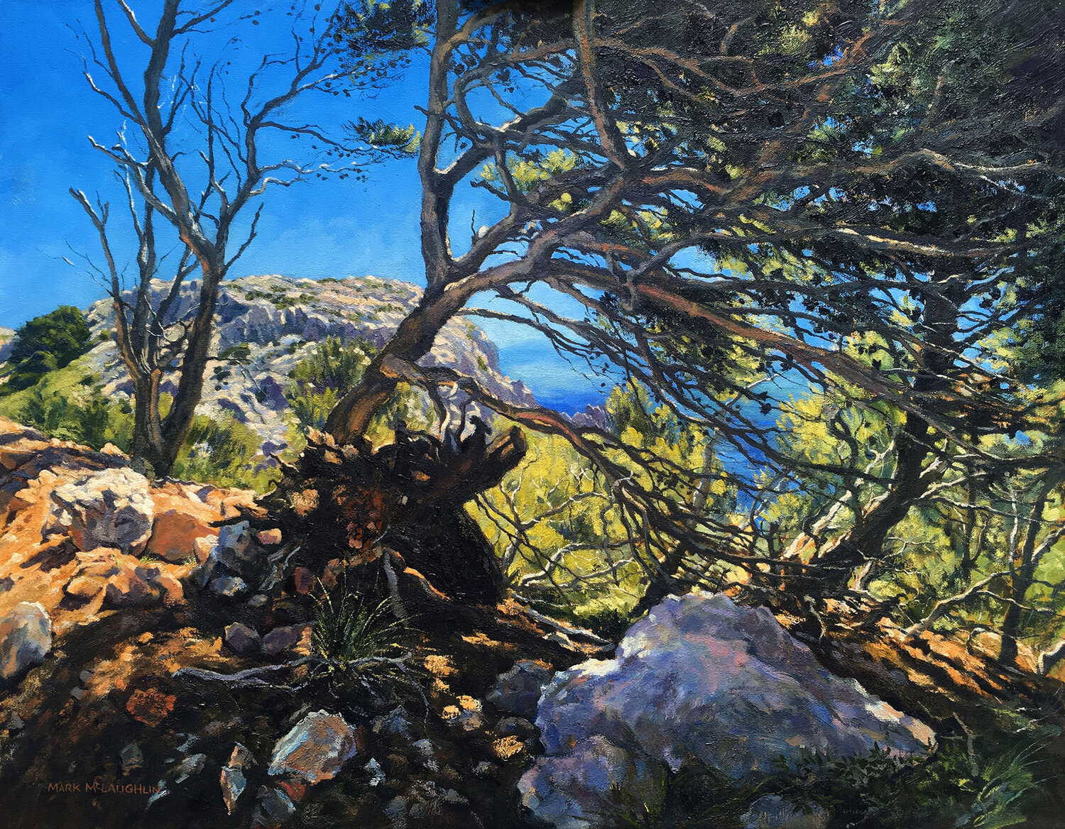 Road to Formentor, Mallorca. Mark McLaughlin Original painting for sale