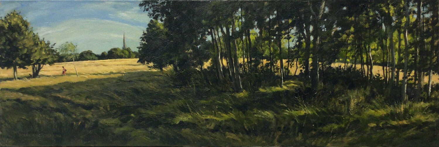 Late summer evening, Brockwell Park. Mark McLaughlin Original painting for sale