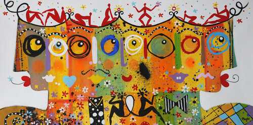 Visages 5 by Maria Moretti, Painting for Sale on Select