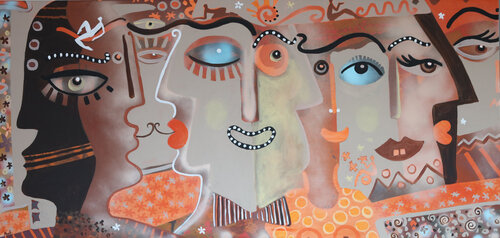 Volti moderni by Maria Moretti, Painting for Sale on Select