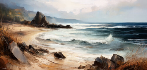 seaside - Landschaft by Maria Moretti, Painting for Sale on Select