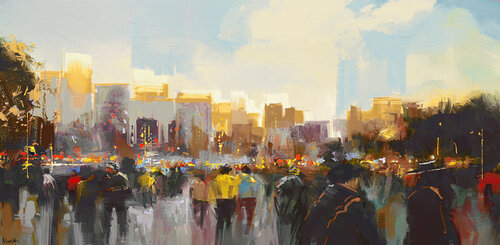 Urban legend - New York by Maria Moretti, Painting for Sale on Select