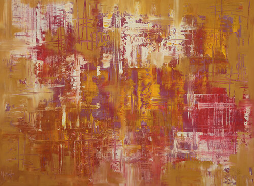 Abstraction en ocre by Maria Moretti, Painting for Sale on Select