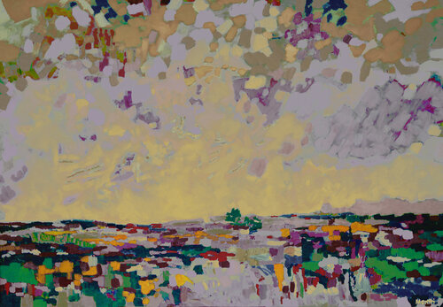 Light comes - Landscape by Maria Moretti, Painting for Sale on Select