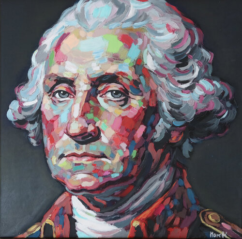 George Washington - Pop art portrait painting by Maria Moretti, Painting for Sale on Select