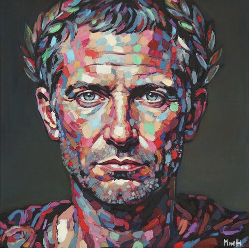 Julius Caesar - Expressiver figurativer Realismus by Maria Moretti, Painting for Sale on Select