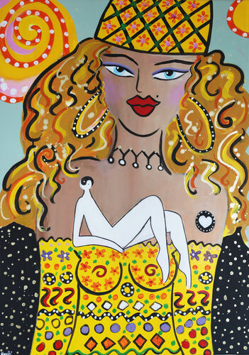 Miss Ying Yang with relaxer by Maria Moretti, Painting for Sale on Select