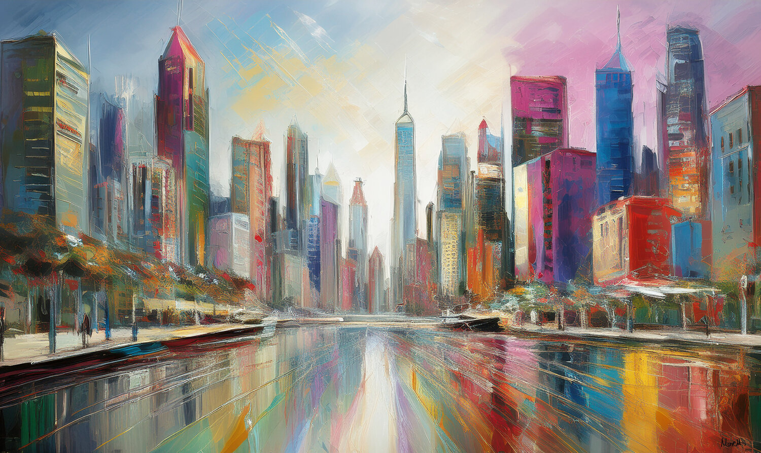 Manhattan - city scape Maria Moretti Original painting for sale