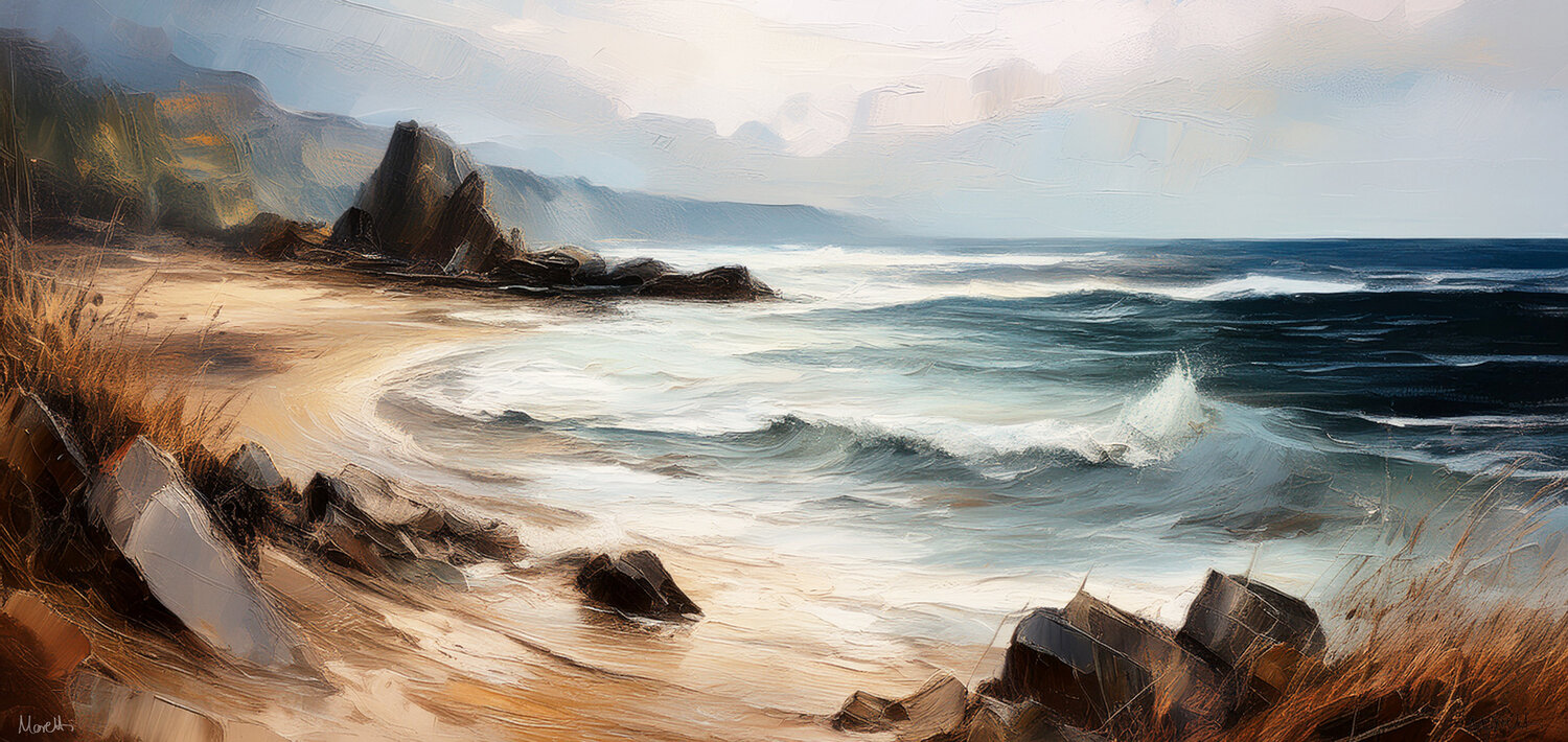 seaside - Landschaft Maria Moretti Original painting for sale