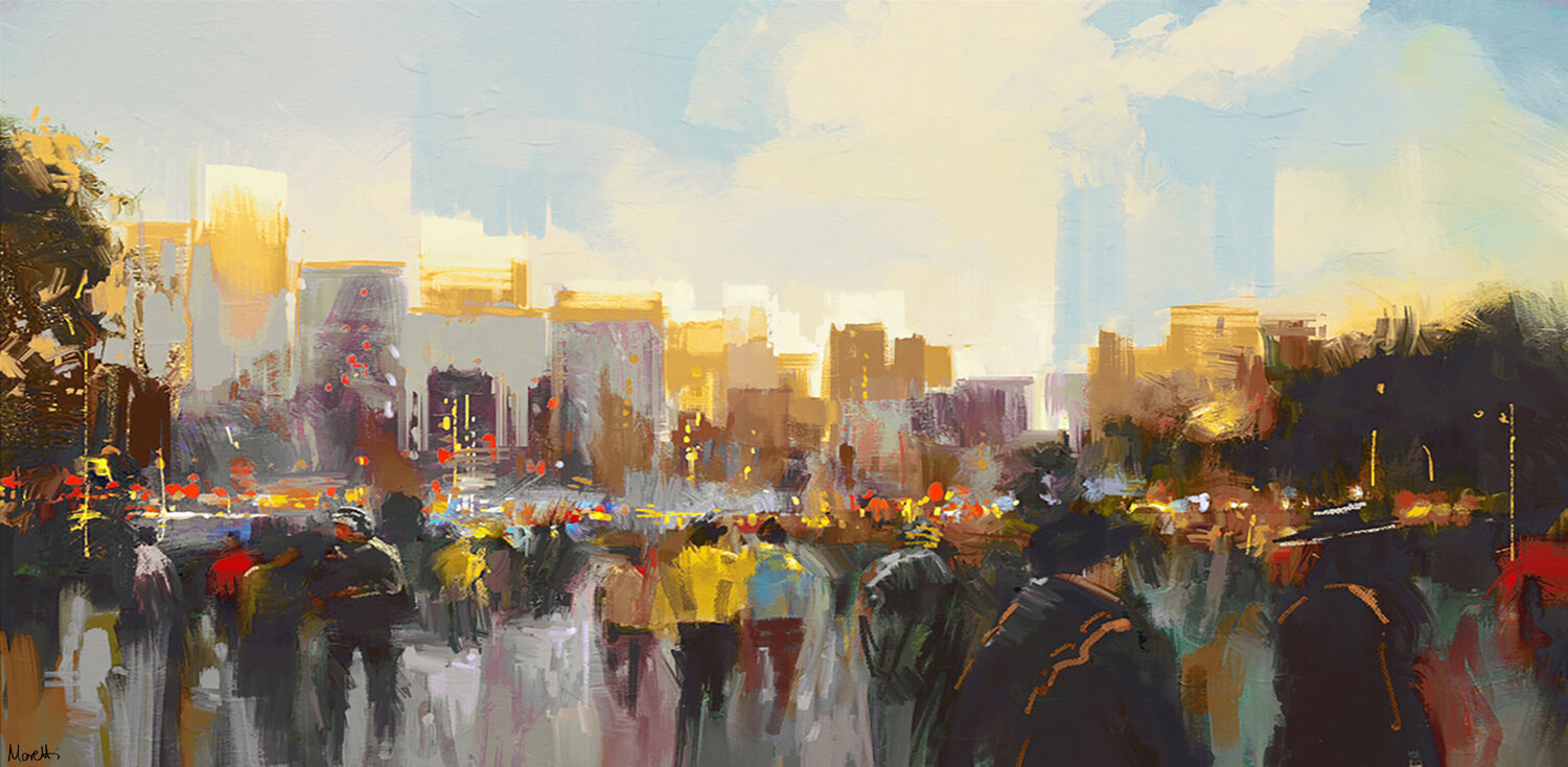 Urban legend - New York Maria Moretti Original painting for sale
