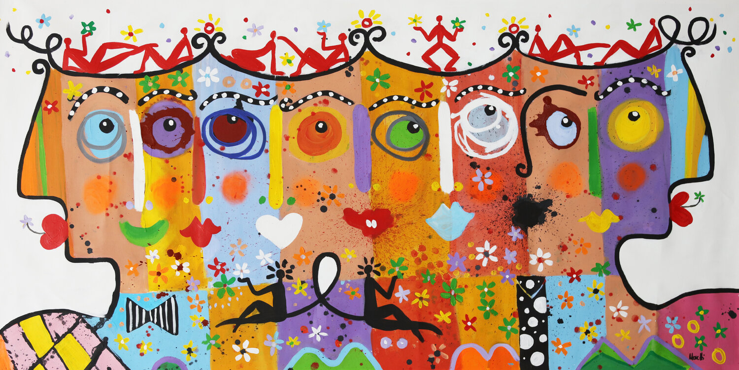 Modern heads Maria Moretti Original painting for sale