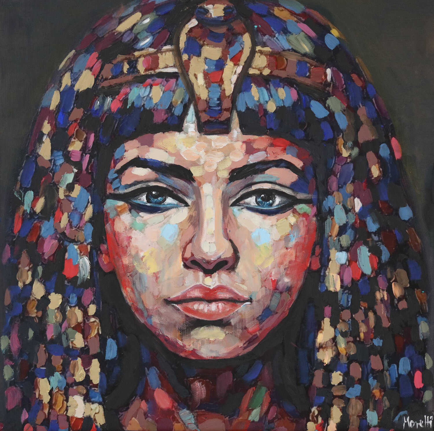 Cleopatra - Realistic pop art portrait Maria Moretti Original painting for sale