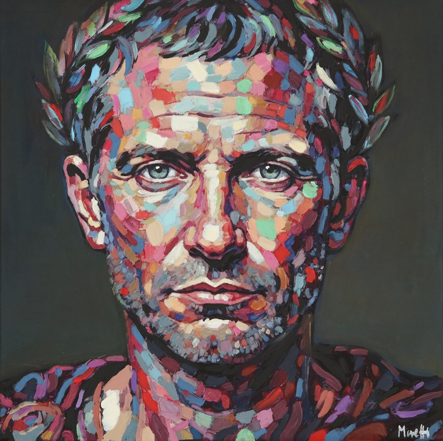 Julius Caesar - Expressiver figurativer Realismus Maria Moretti Original painting for sale