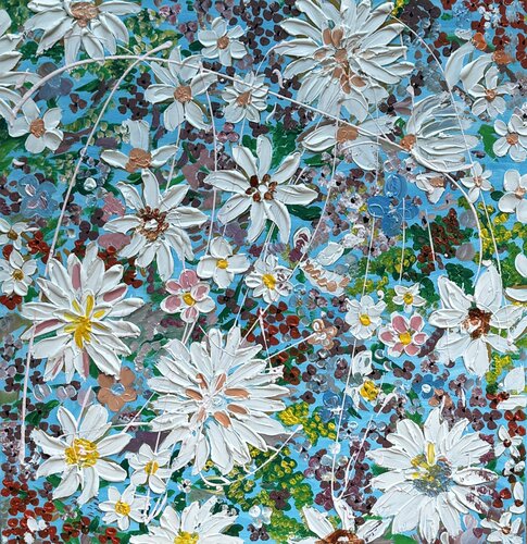Daisies and summer flowers von Sabina Nealon, Malerei kaufen auf Select