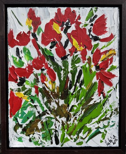 Red flowers von Sabina Nealon, Malerei kaufen auf Select