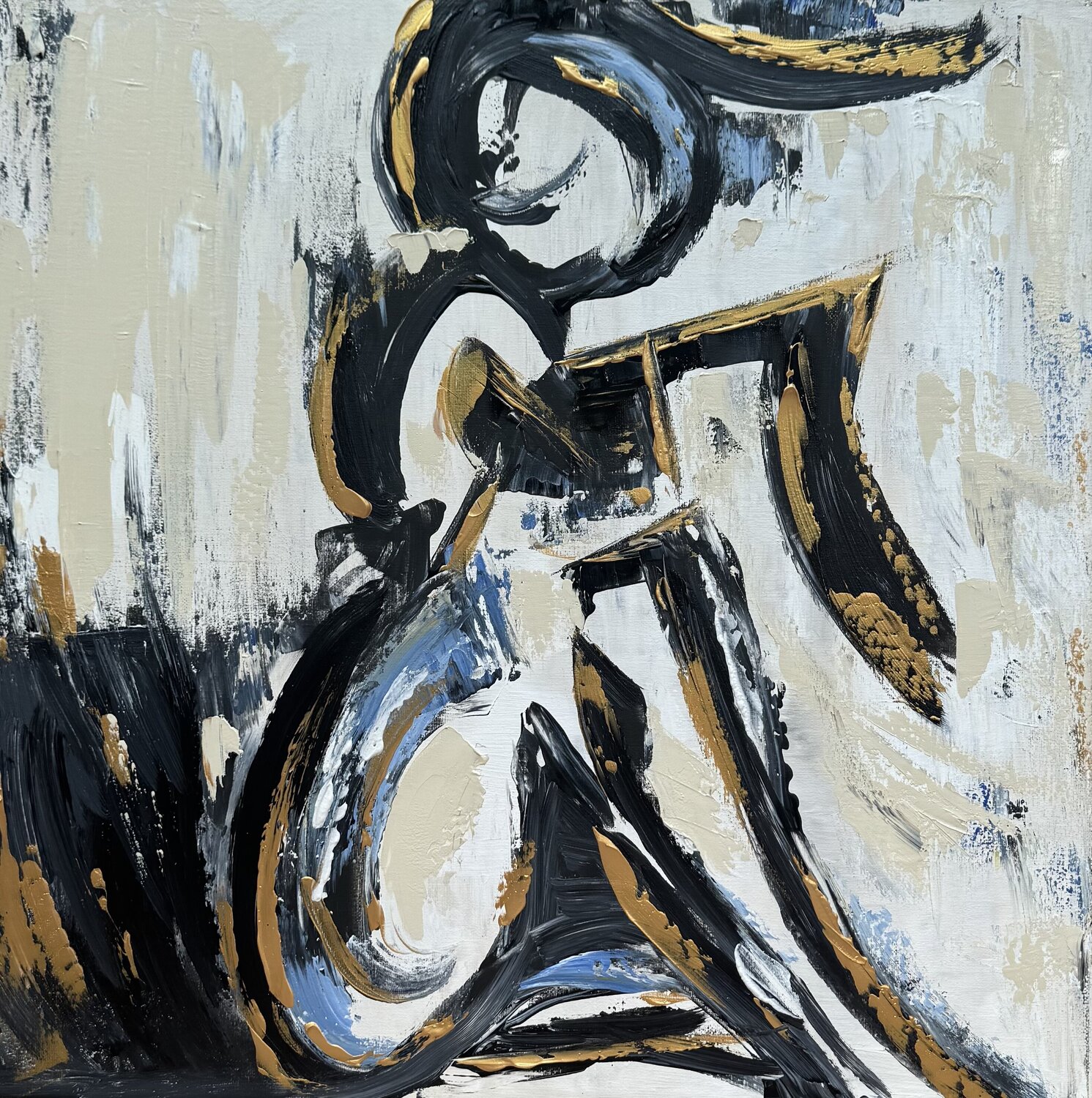 Abstract Nude II attraction Sabina Nealon Originalgemälde zu verkaufen