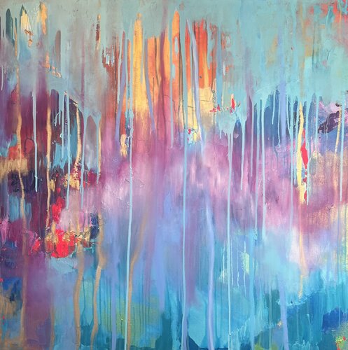 RAIN BLUE MONSOON by clare schouten, Painting for Sale on Select