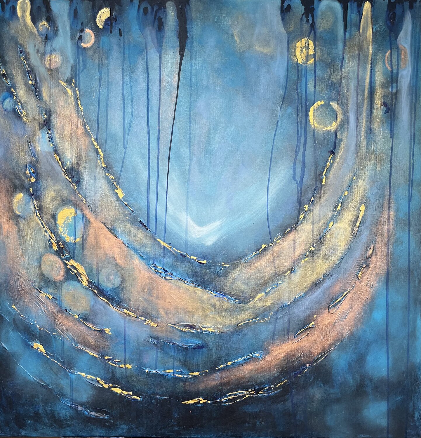 NIGHT RAIN MONSOON MEMORIES clare schouten Original painting for sale