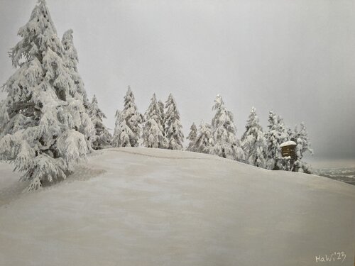 Schneelandschaft by Marta Widowitz, Painting for Sale on Select