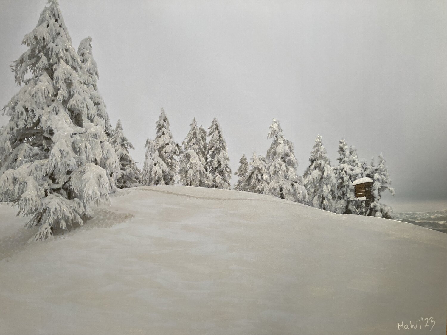 Schneelandschaft Marta Widowitz Original painting for sale