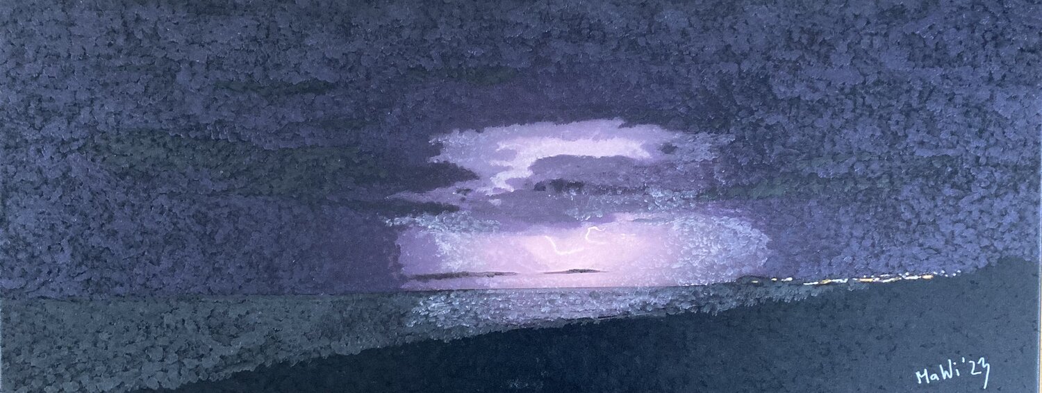 Nachtgewitter, Kreta Marta Widowitz Original painting for sale
