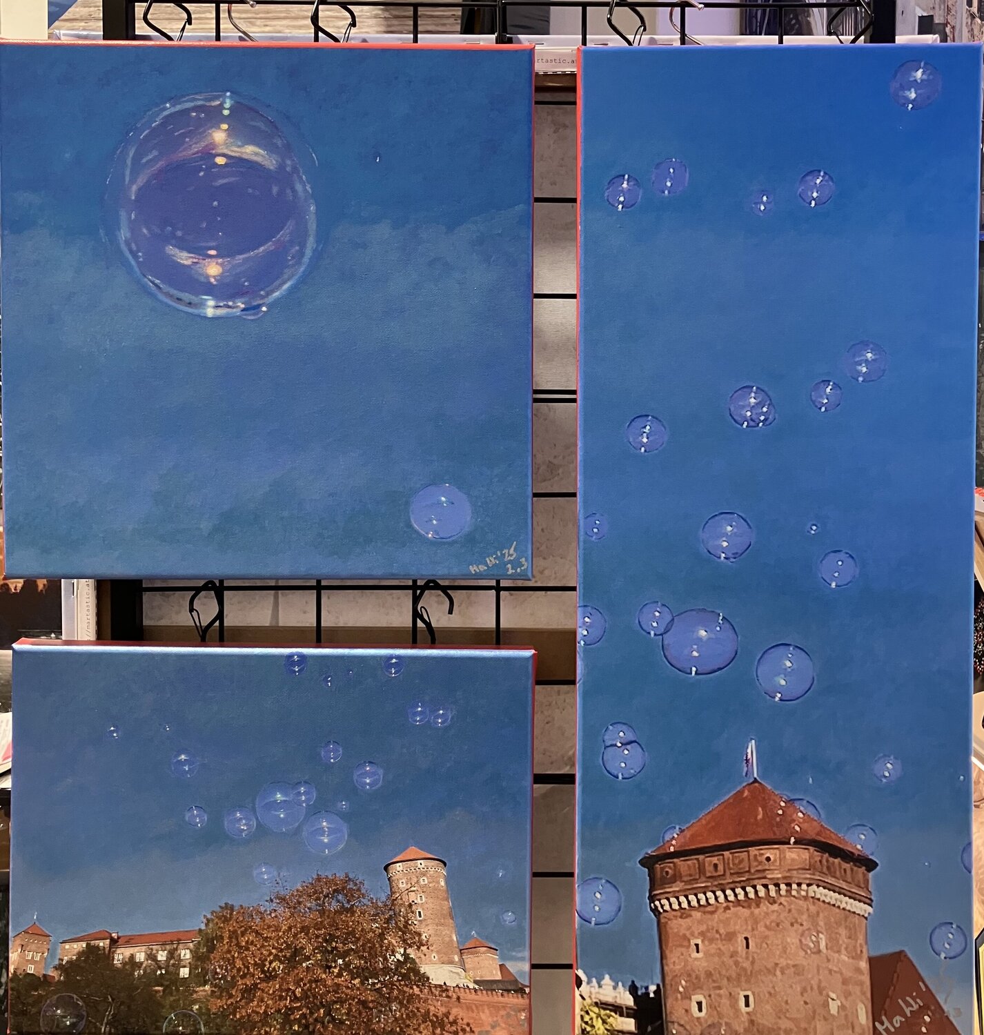 Bubbles in der City Marta Widowitz Original painting for sale