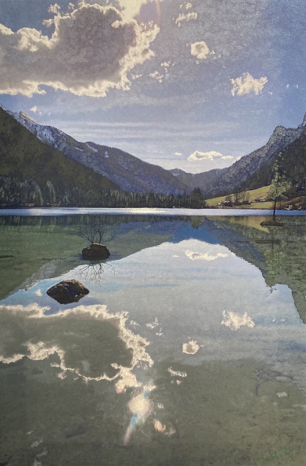 Wasserspiegel 1, Ramsau bei Berchtesgaden Marta Widowitz Original painting for sale