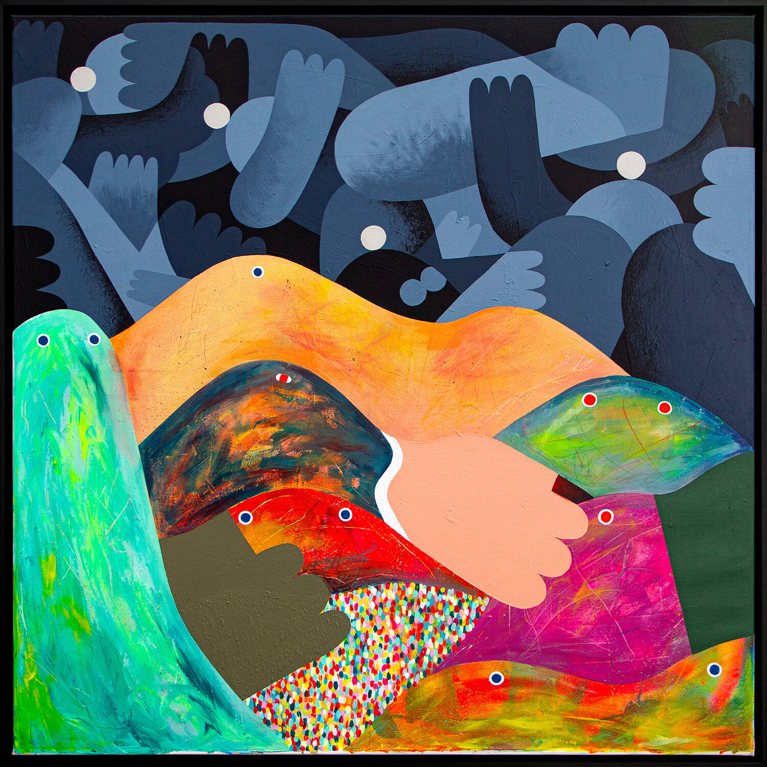 CONNECTED 1 (collab w. ZLISM) Tommy Knuts Original painting for sale