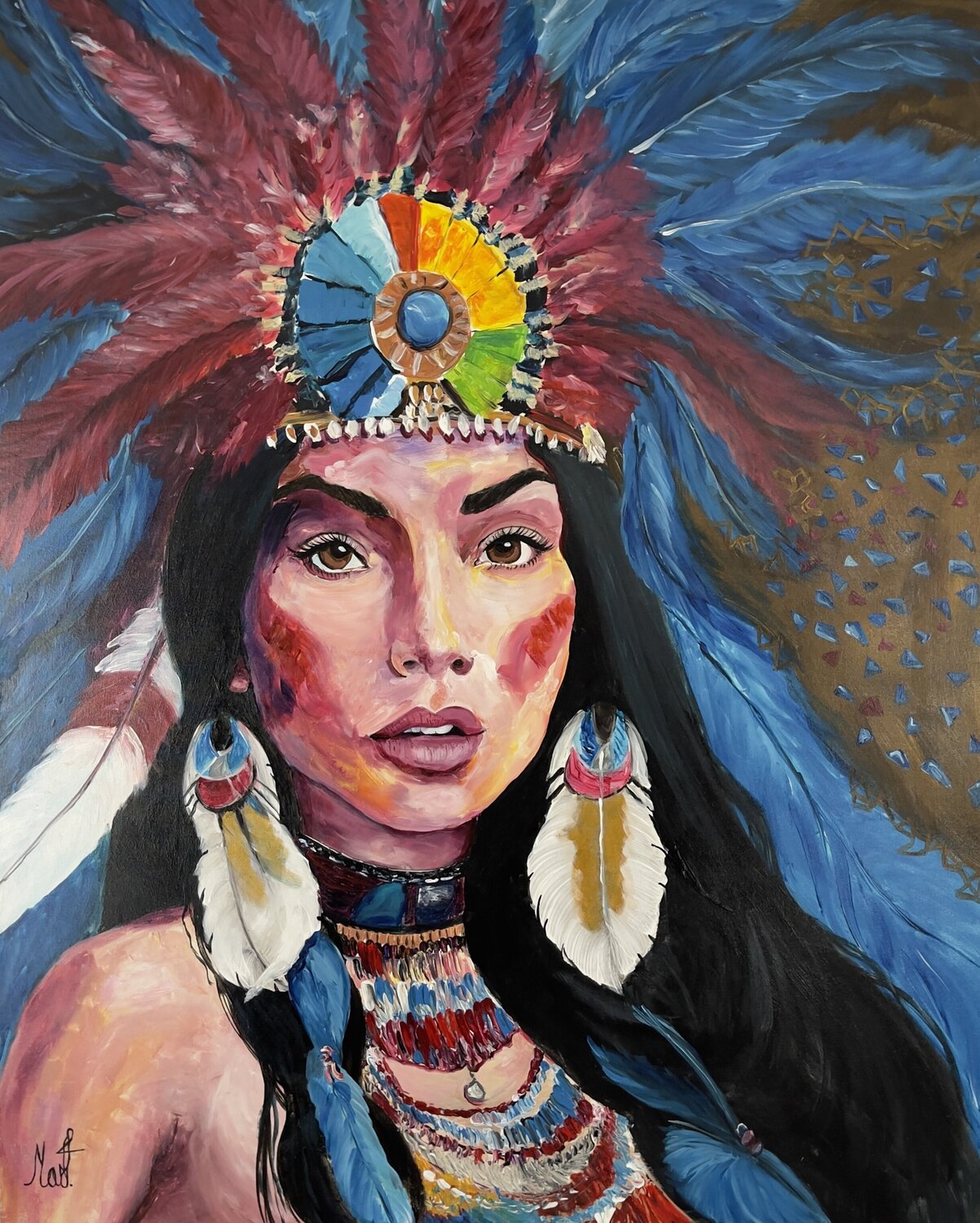 Native Beauty Maximilian Füßl Original painting for sale