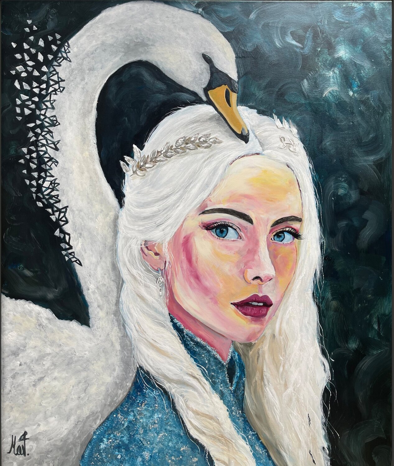 Swan Dance Maximilian Füßl Original painting for sale