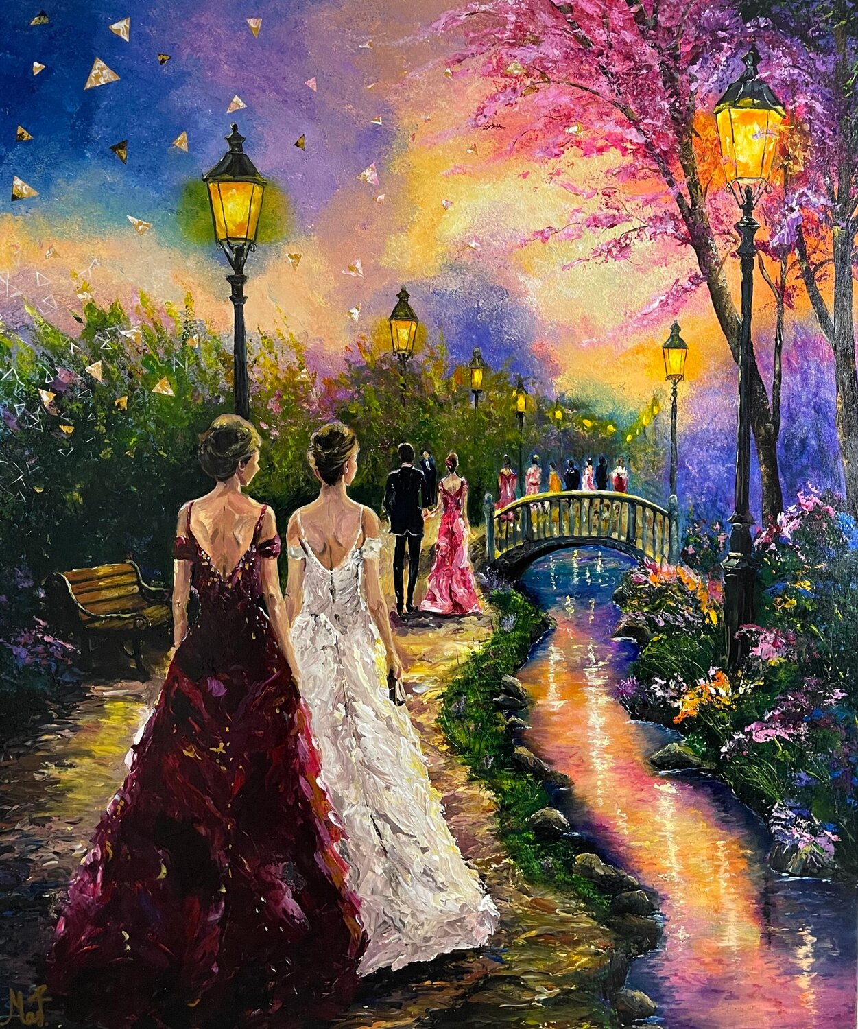 Die Magische Ballnacht Maximilian Füßl Original painting for sale