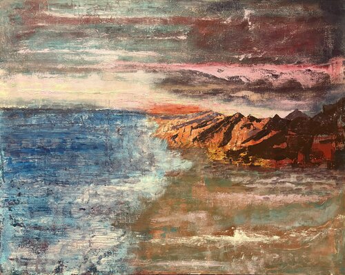 Volcanic Landscape by Rivka, Painting for Sale on Select