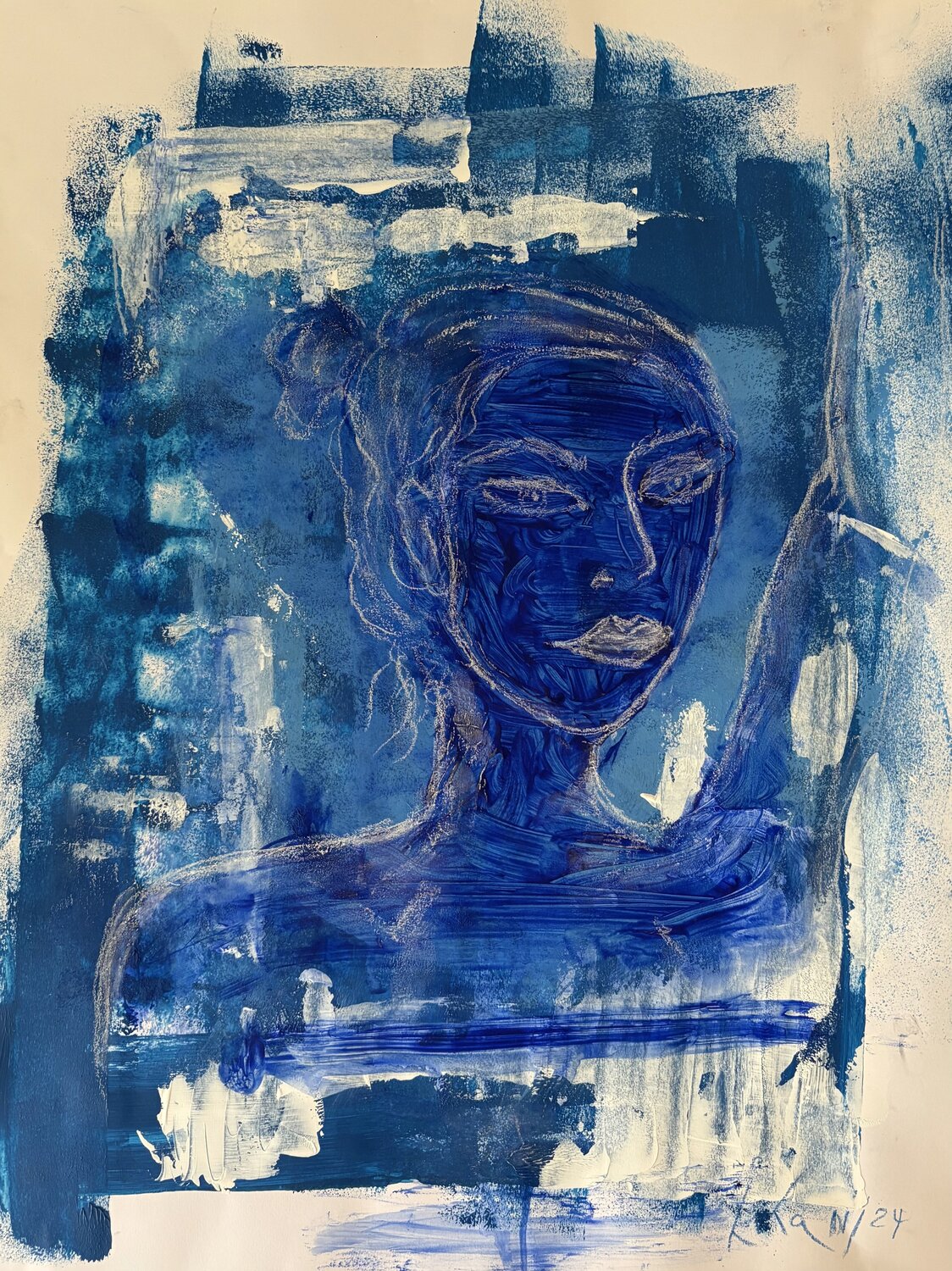 Mirror - Blue Mood Rivka Original painting for sale