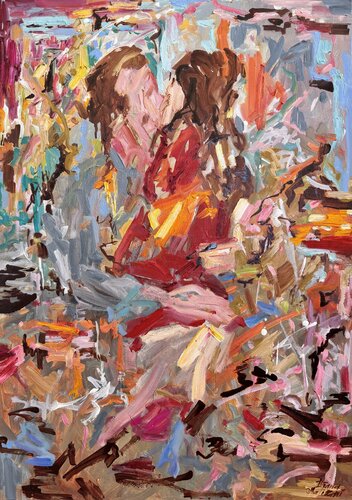 Un baiser by Diana Malivani, Painting for Sale on Select
