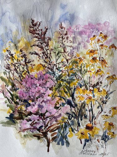 Summer Flowers. N 3 by Diana Malivani, Drawing for Sale on Select