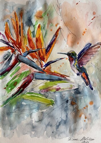 Strelitzia by Diana Malivani, Drawing for Sale on Select
