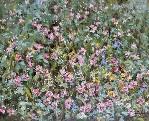 Pink Clover by Diana Malivani, Painting for Sale on Select