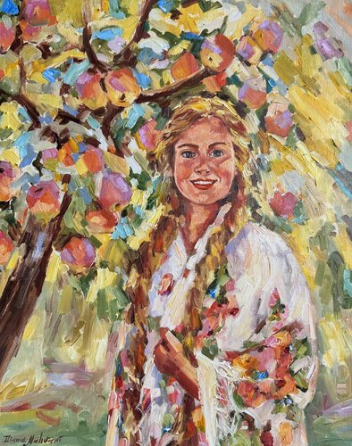 Under the Apple Tree by Diana Malivani, Painting for Sale on Select