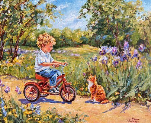Le chat roux by Diana Malivani, Painting for Sale on Select