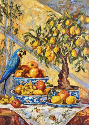 Still Life with a Lemon Tree by Diana Malivani, Painting for Sale on Select
