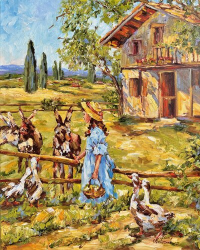 Donkeys by Diana Malivani, Painting for Sale on Select
