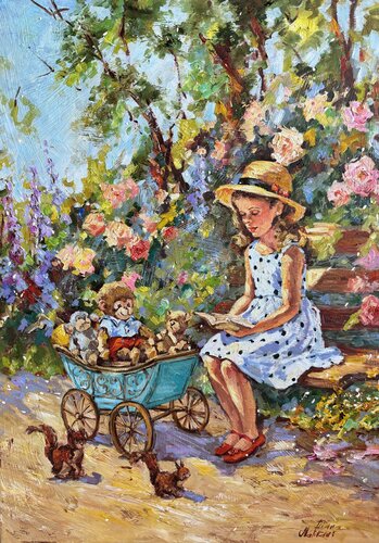 Baby Squirrels by Diana Malivani, Painting for Sale on Select
