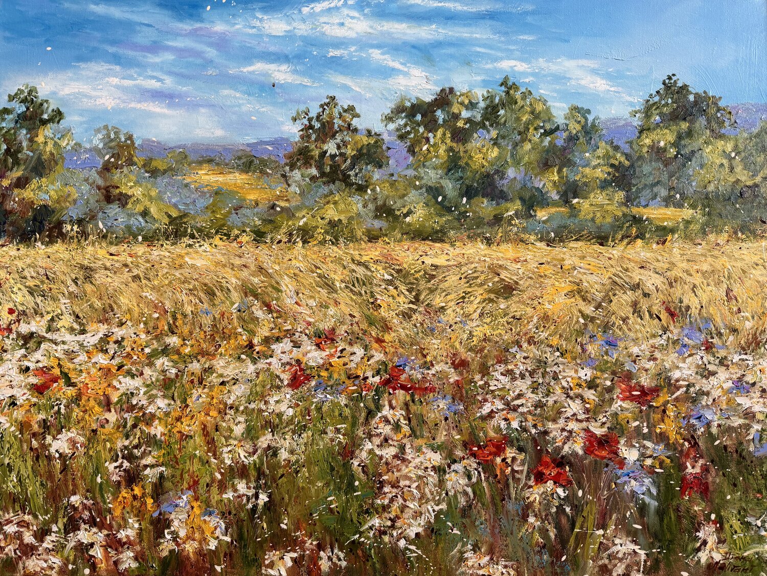 Blooming Meadows Diana Malivani Original painting for sale